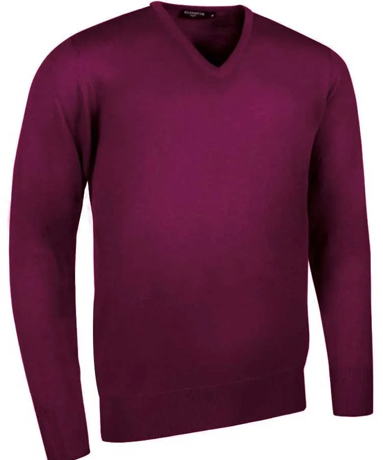 40% OFF GLENMUIR Mens Wilkie V-Neck Sweater - Fine Merino Wool - Charcoal - Size: SMALL & MEDIUM