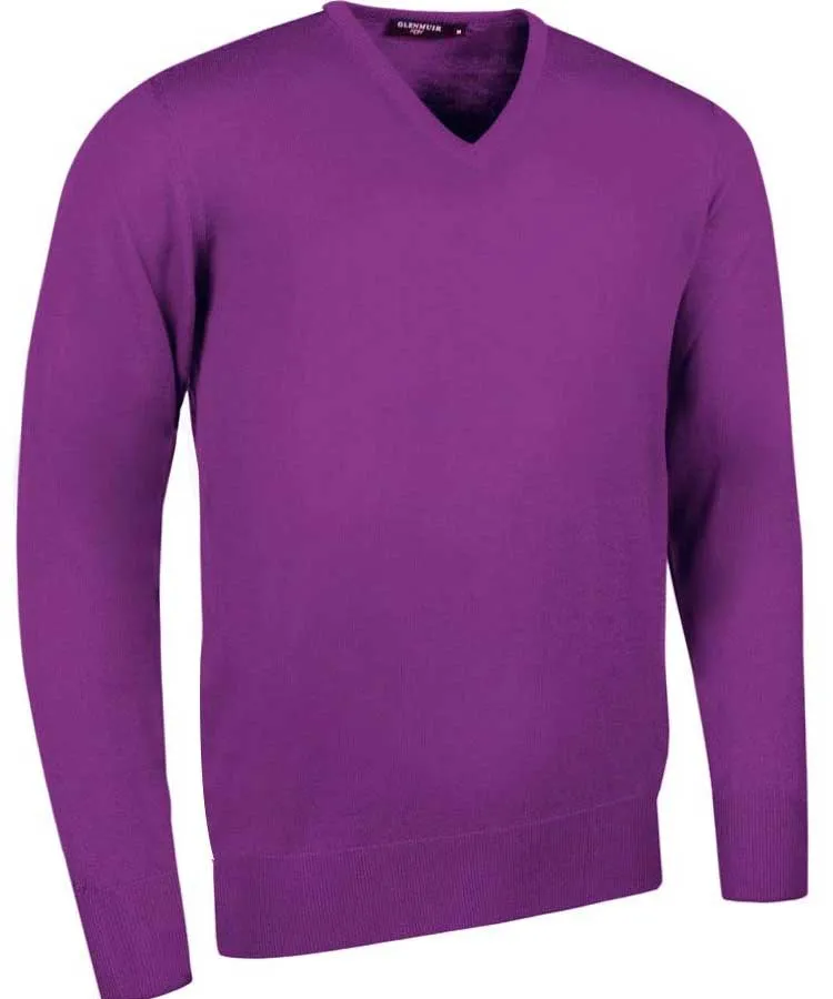 40% OFF GLENMUIR Mens Wilkie V-Neck Sweater - Fine Merino Wool - Charcoal - Size: SMALL & MEDIUM