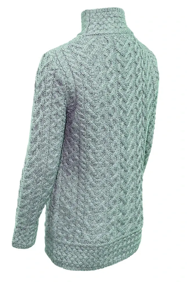 Aran Crafts Hearts High Neck Sweater | Mermaid