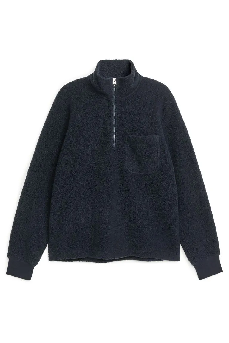 ARKET fleece sweater with short zip