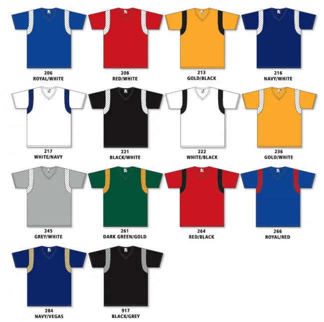 Athletic Knit V-Neck Performance Baseball Jersey With Mesh Shoulder Inserts