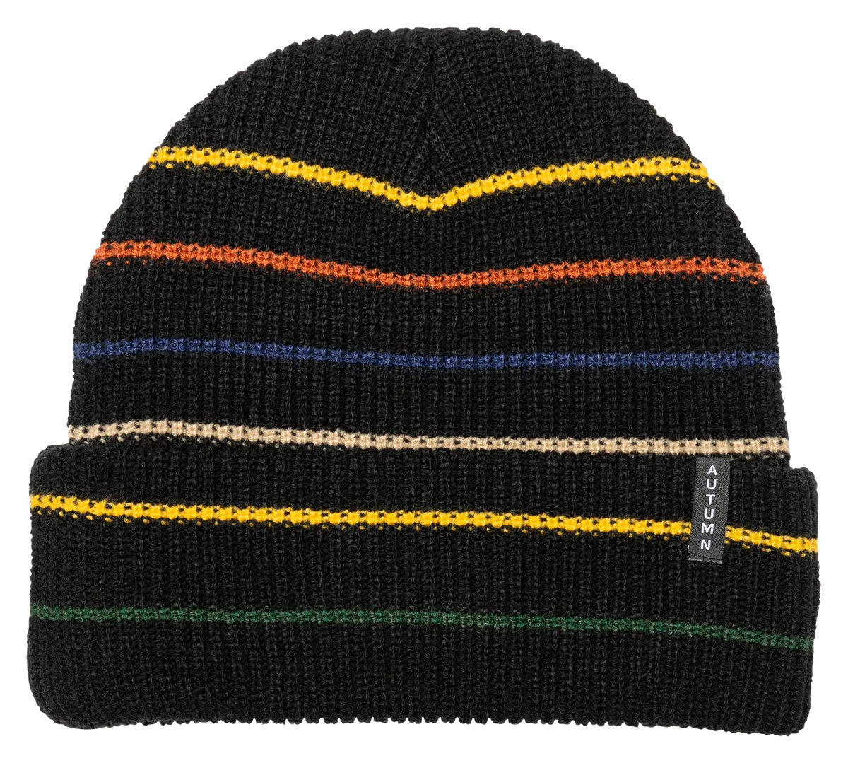 Autumn Multi Stripe Beanie - Black