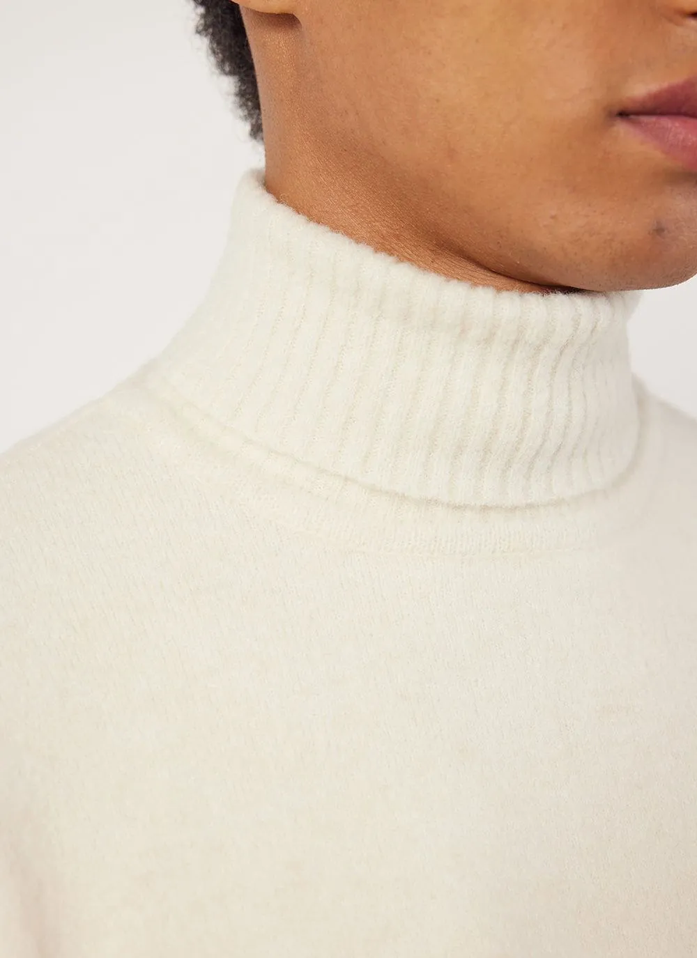 Auxiliary Roll Neck Jumper | Alpaca Wool | Ecru