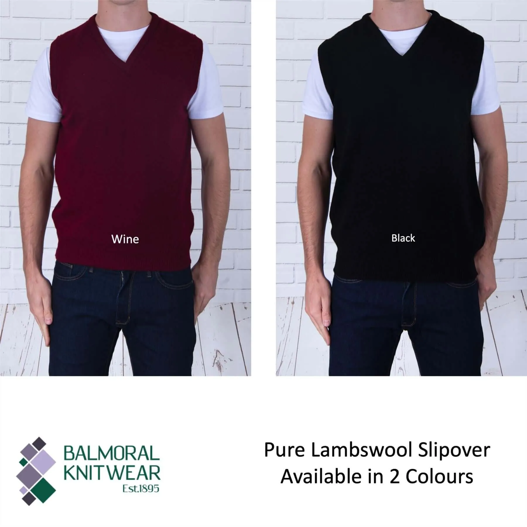 Balmoral Men V-Neck Lambswool Slipover Sweater Vests