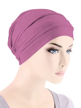 BBPCAP-ROSEPINK#Lux Bamboo Pleated Cap in Rose Pink