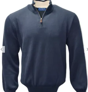 Blue Men's Pima Cotton 1/4 Zip Navy