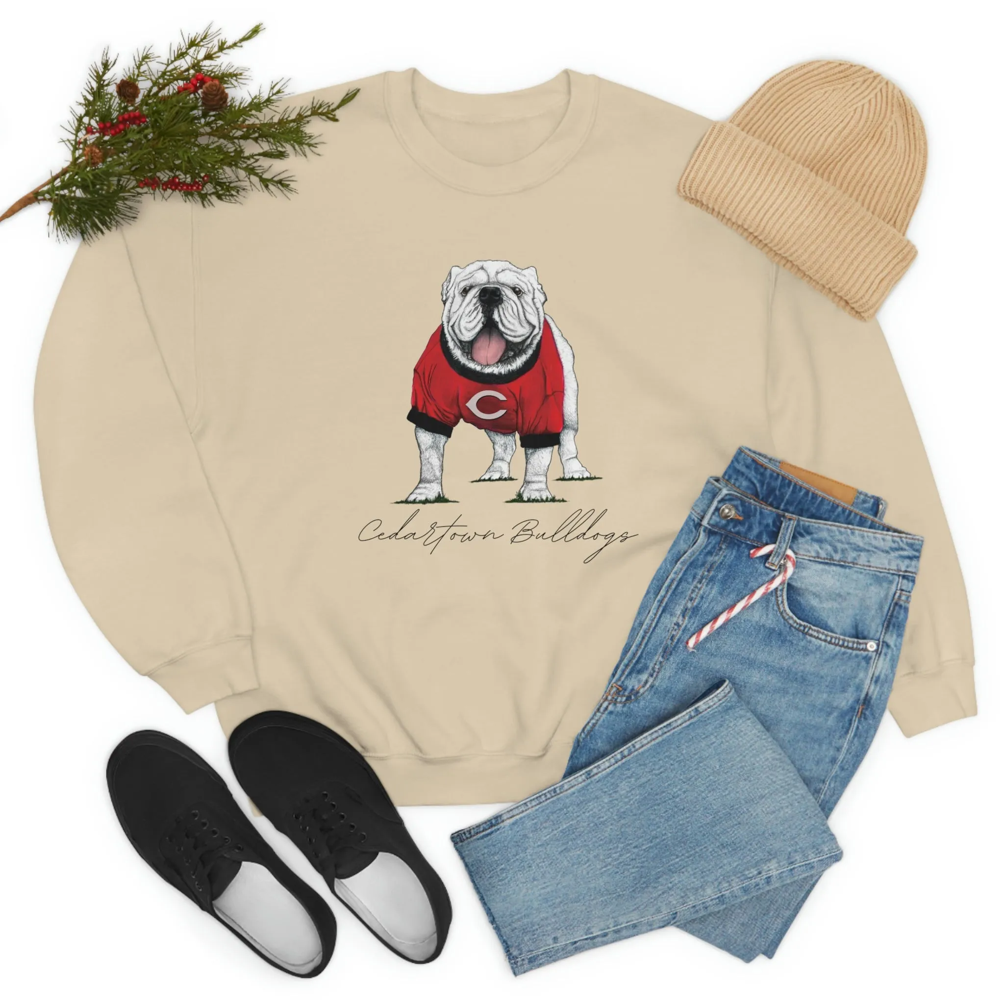 Cedartown Bulldogs Gildan 18000 Unisex Heavy Blend Crewneck Sweatshirt