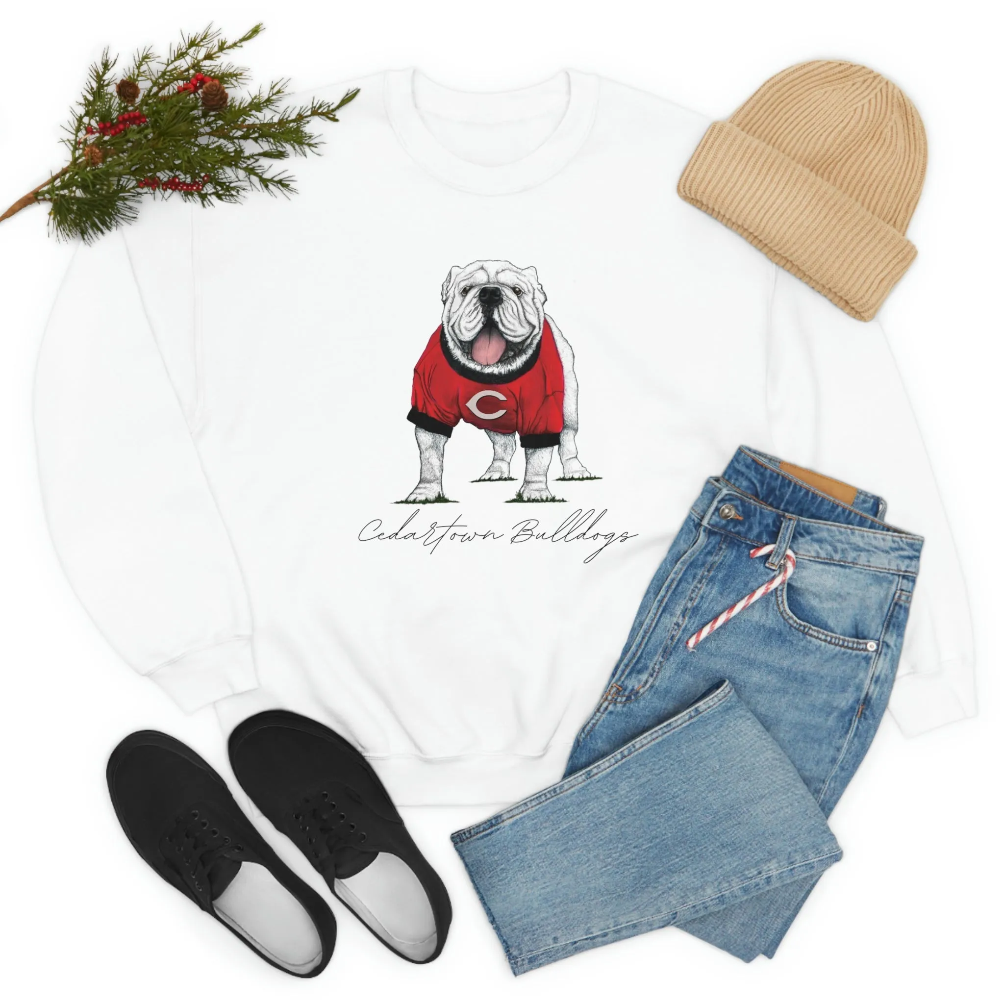 Cedartown Bulldogs Gildan 18000 Unisex Heavy Blend Crewneck Sweatshirt