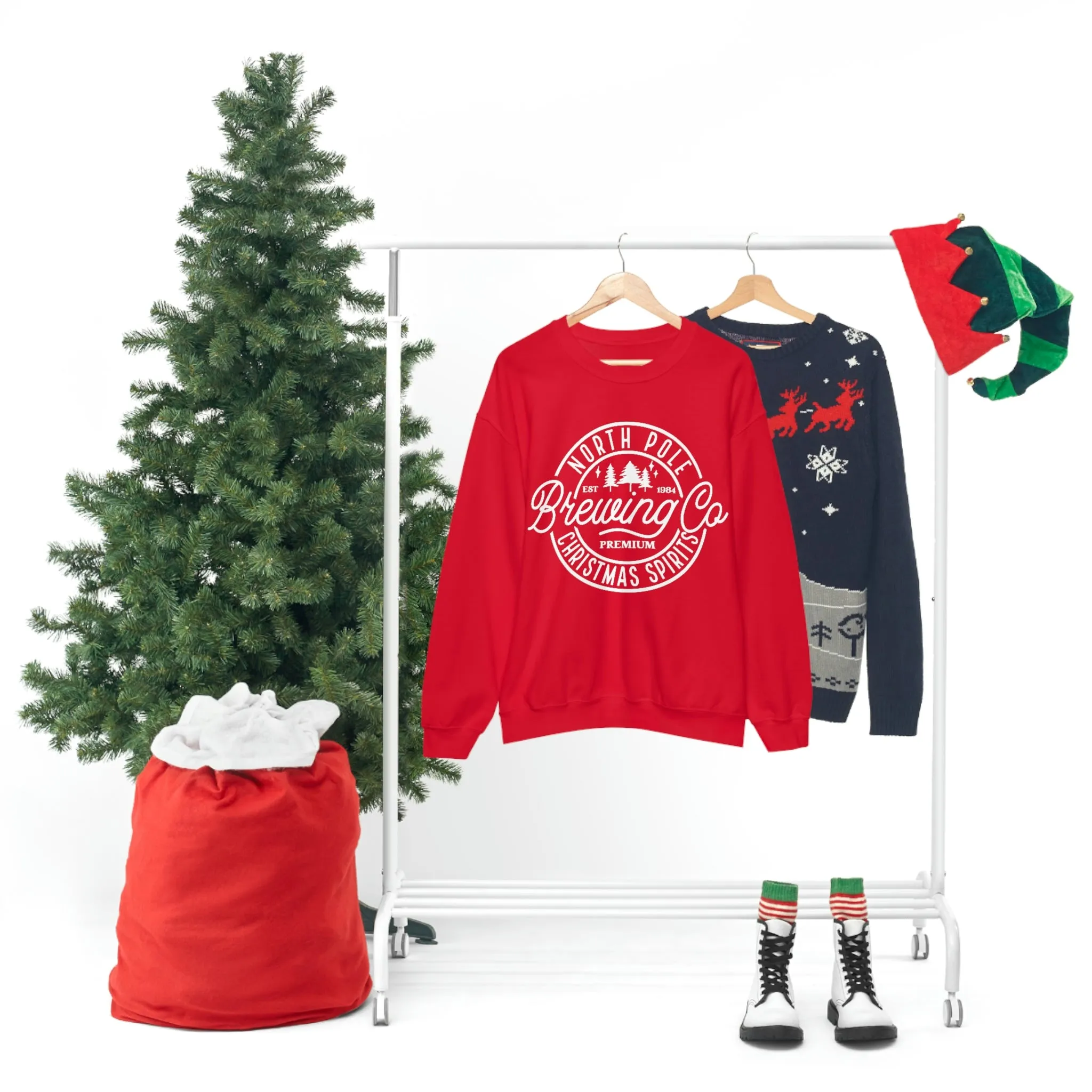 Christmas North Pole Brewing Company Heavy Blend Crewneck Sweatshirt