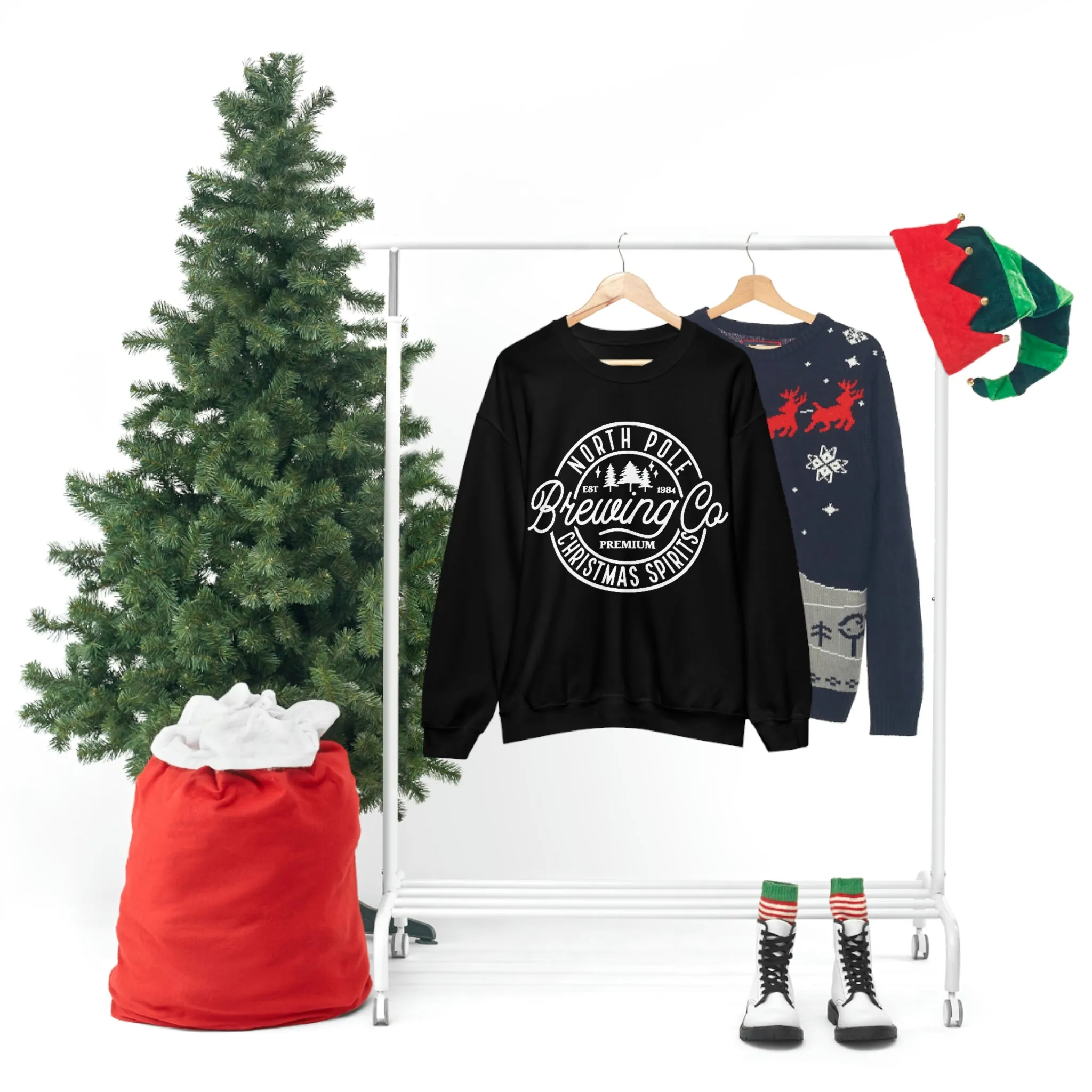 Christmas North Pole Brewing Company Heavy Blend Crewneck Sweatshirt