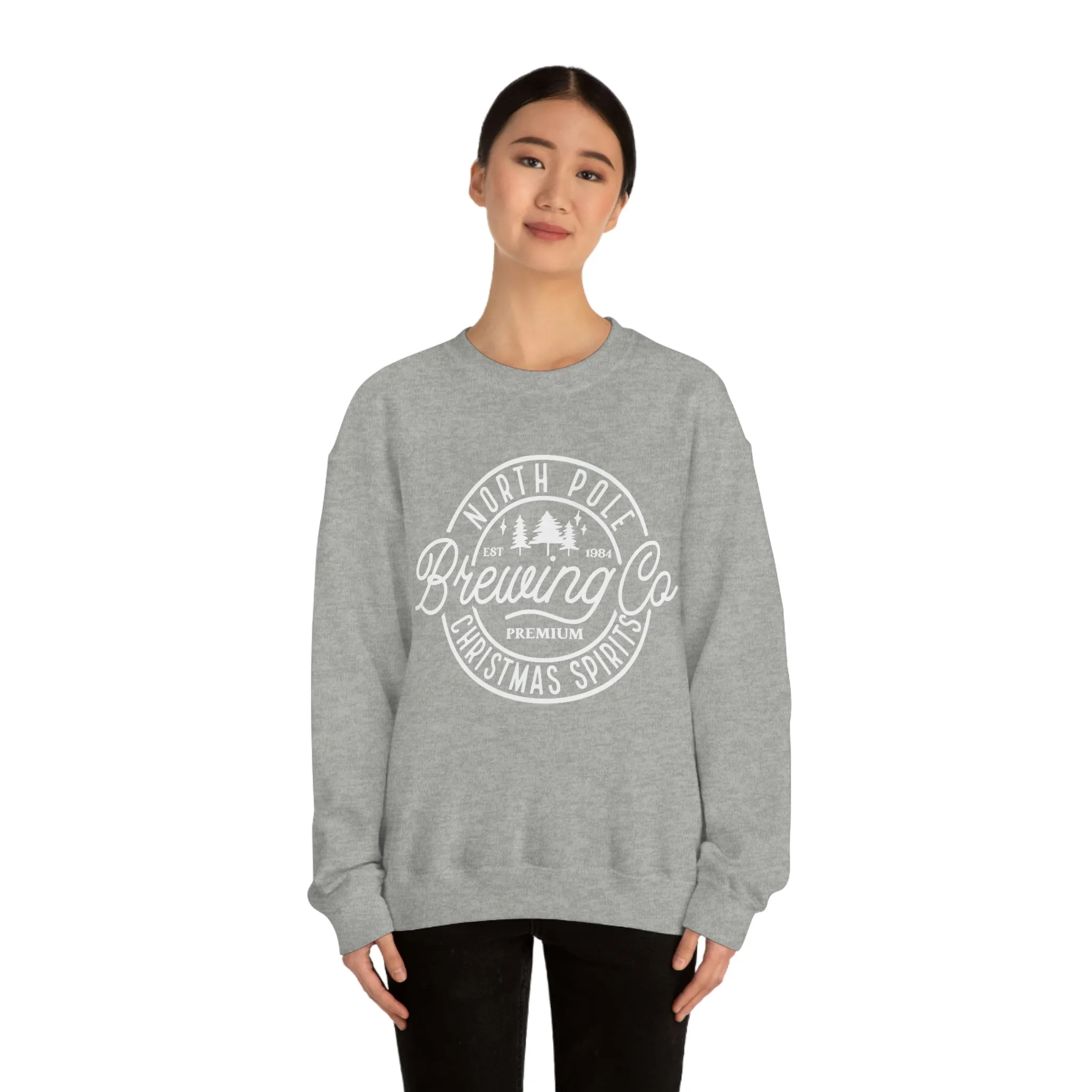 Christmas North Pole Brewing Company Heavy Blend Crewneck Sweatshirt