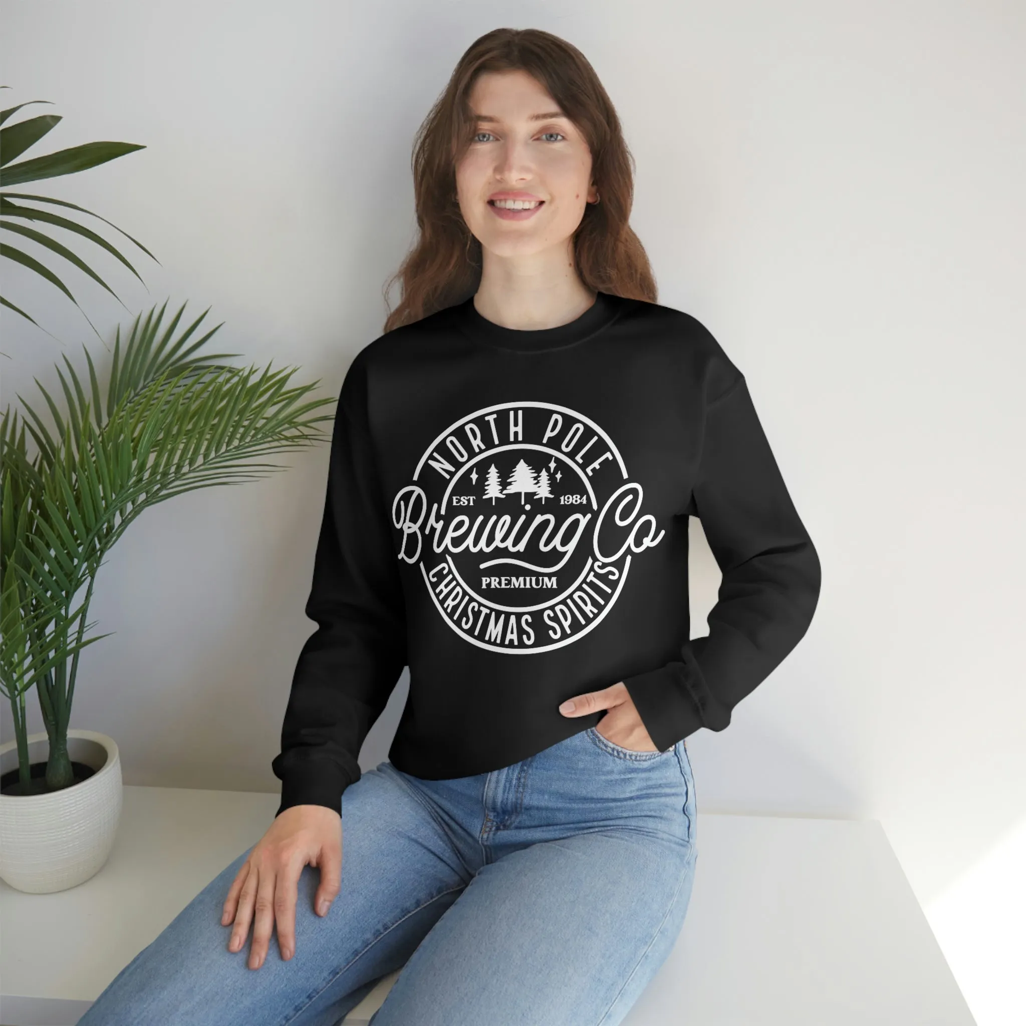 Christmas North Pole Brewing Company Heavy Blend Crewneck Sweatshirt