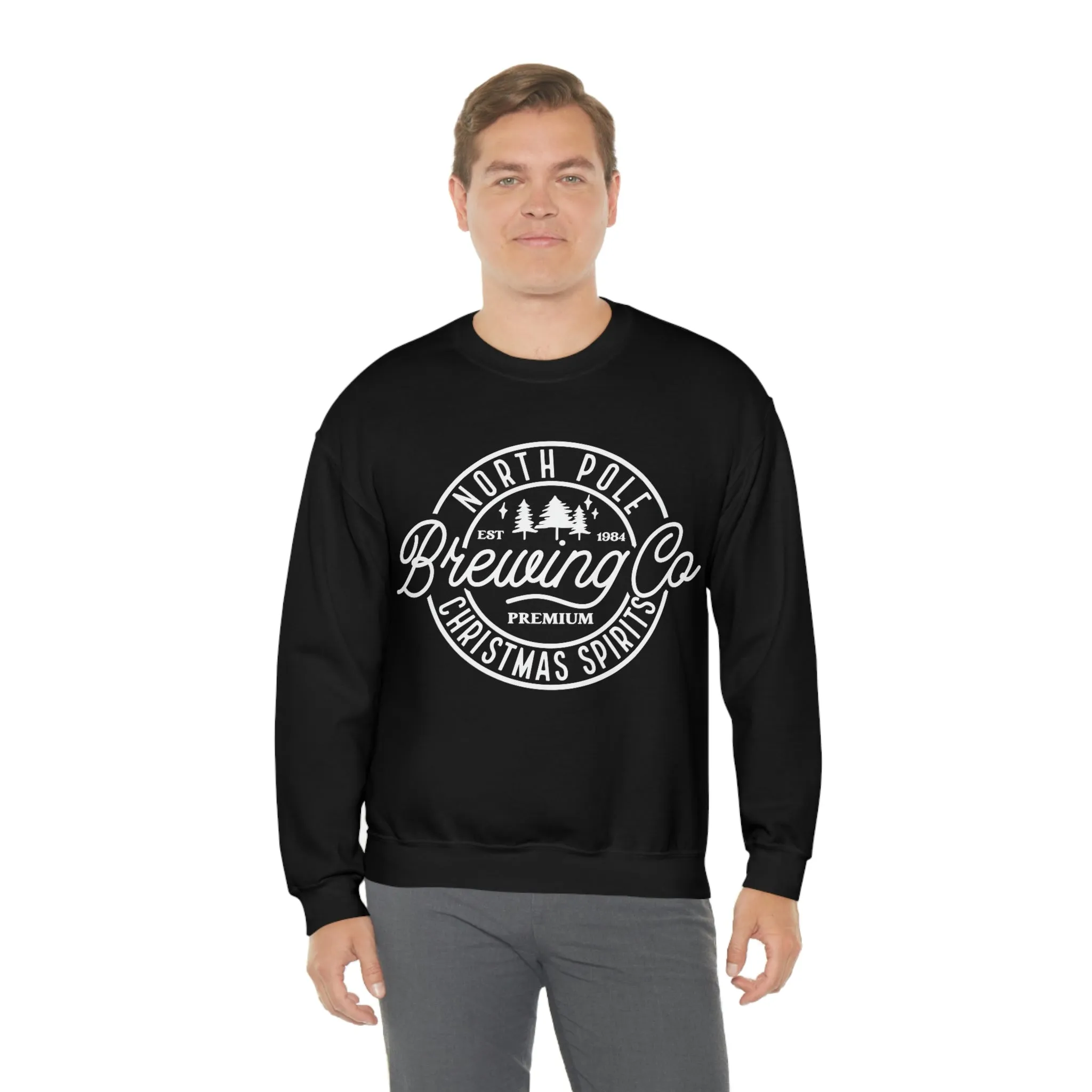 Christmas North Pole Brewing Company Heavy Blend Crewneck Sweatshirt