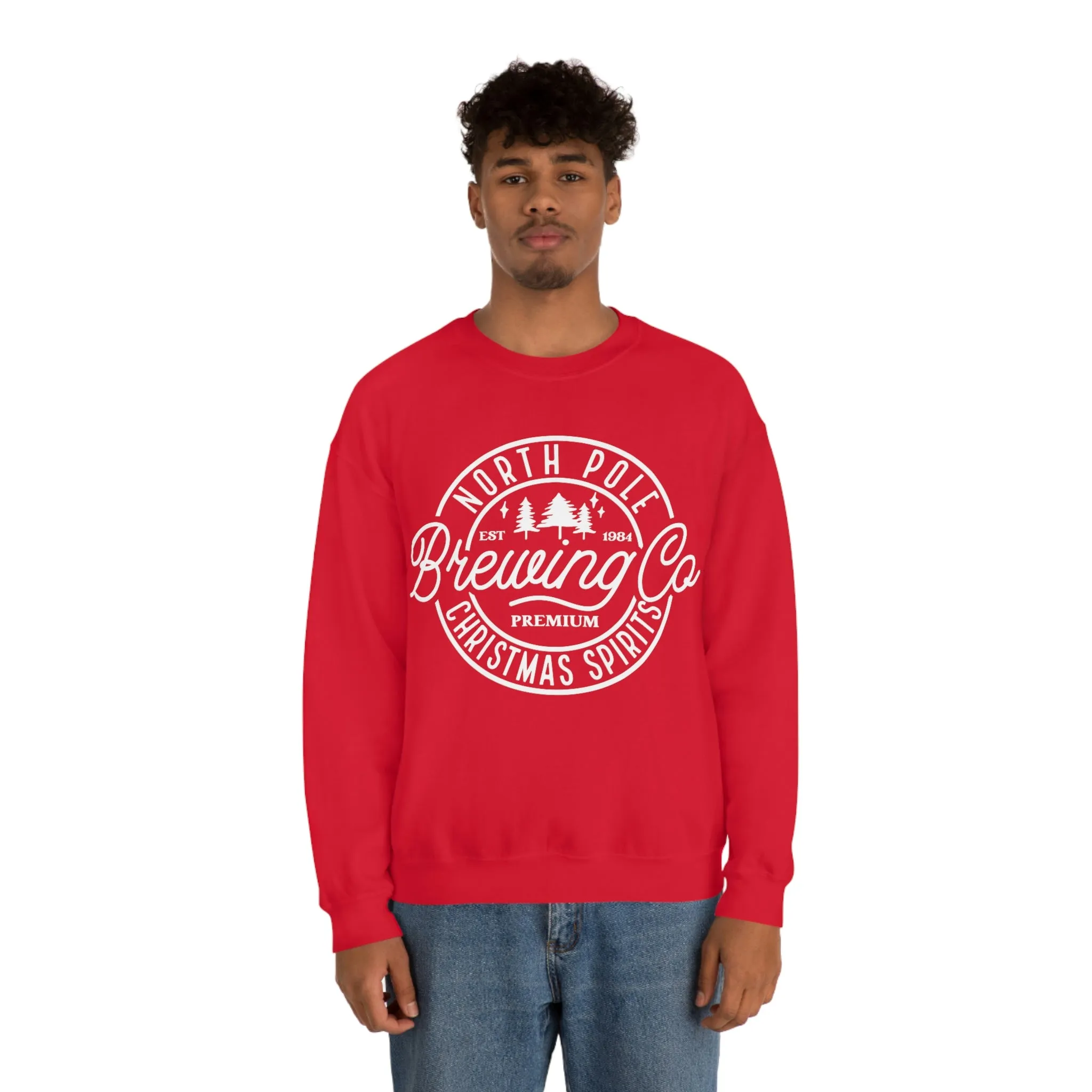 Christmas North Pole Brewing Company Heavy Blend Crewneck Sweatshirt