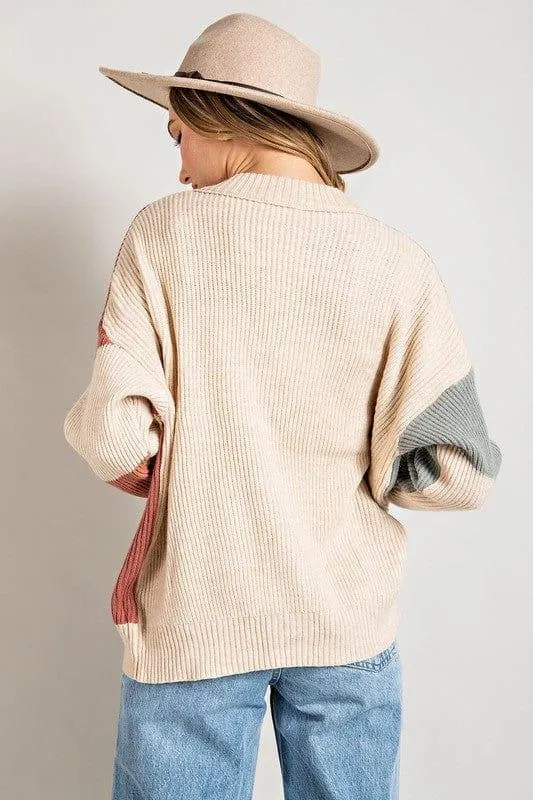 Cozy Knit Cardigan In Rusty Sage