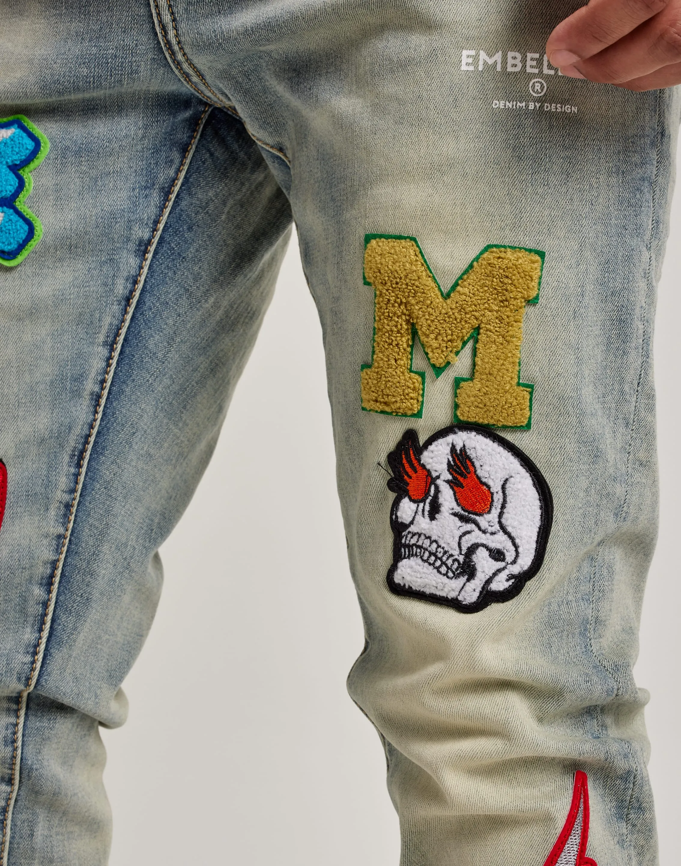 Embellish Nyc Animated Letters Denim Jeans