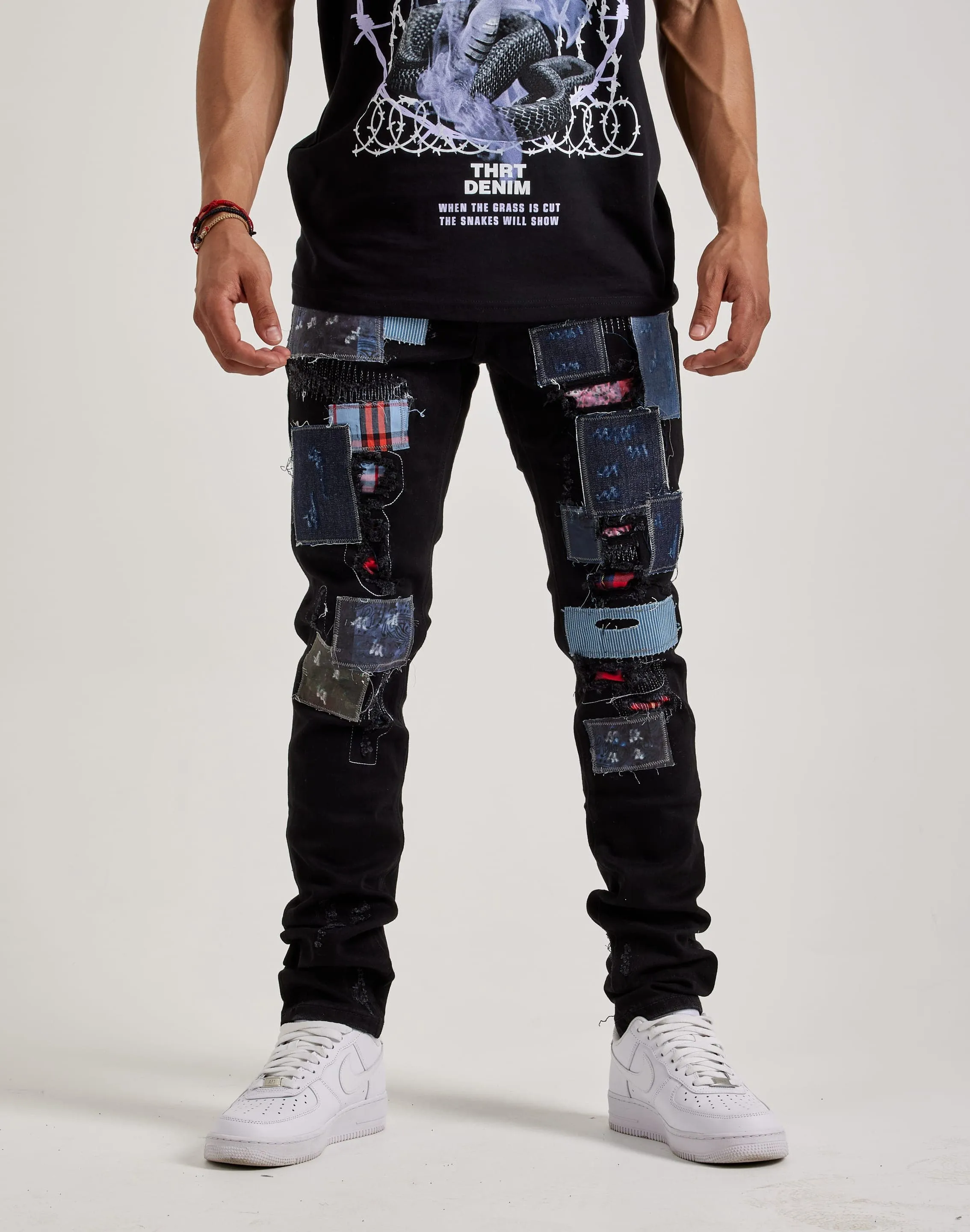 Embellish Nyc Patchwork Denim Jeans