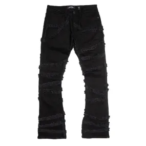 F1705 Leon 36" Stack Jeans - Black