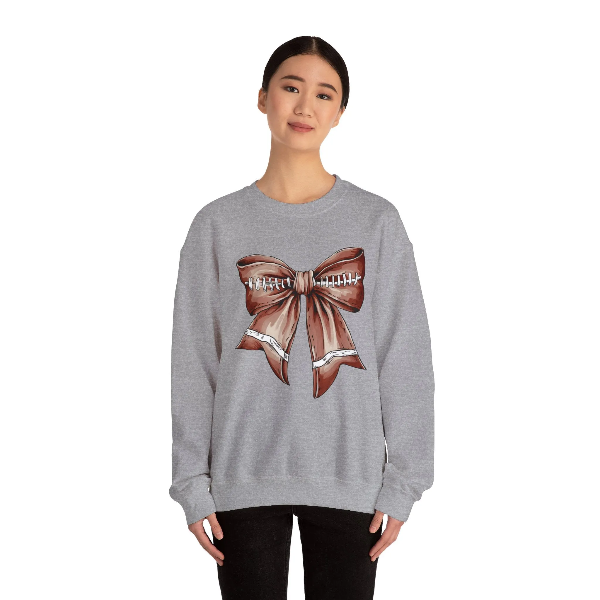 Football Bow Unisex Heavy Blend™ Crewneck Sweatshirt