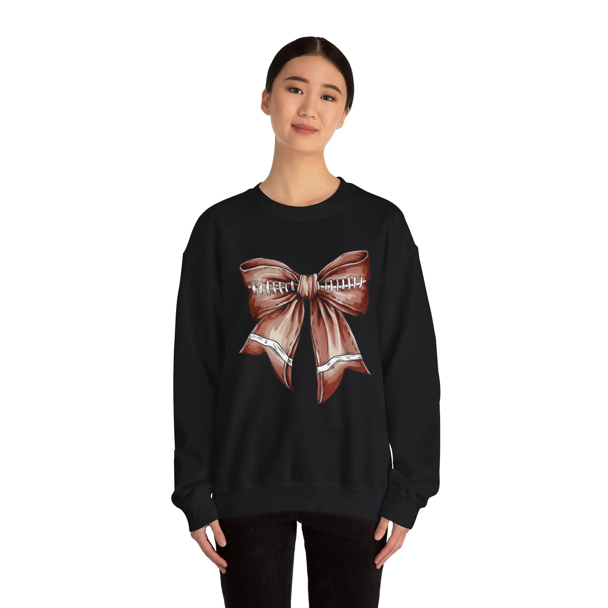 Football Bow Unisex Heavy Blend™ Crewneck Sweatshirt