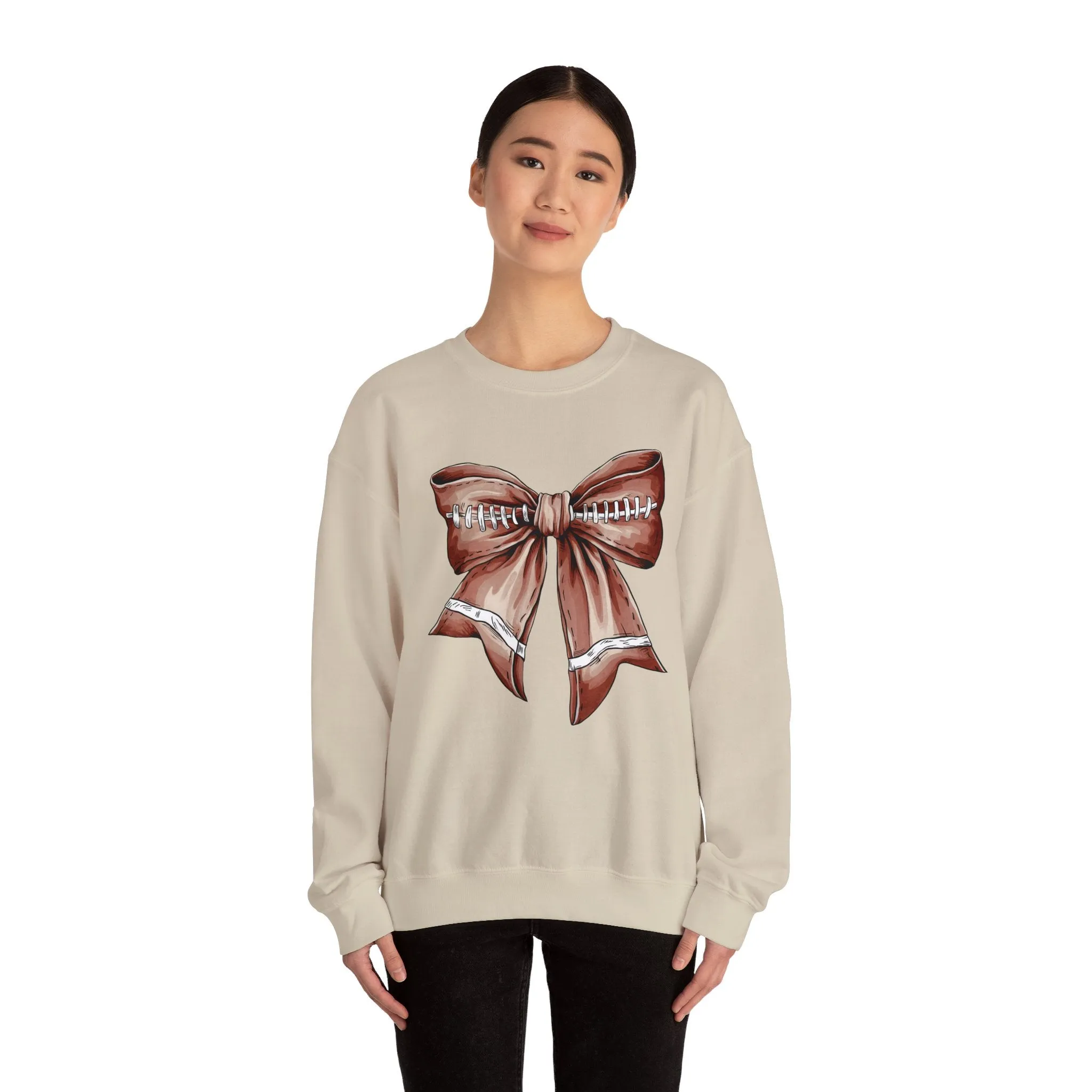 Football Bow Unisex Heavy Blend™ Crewneck Sweatshirt