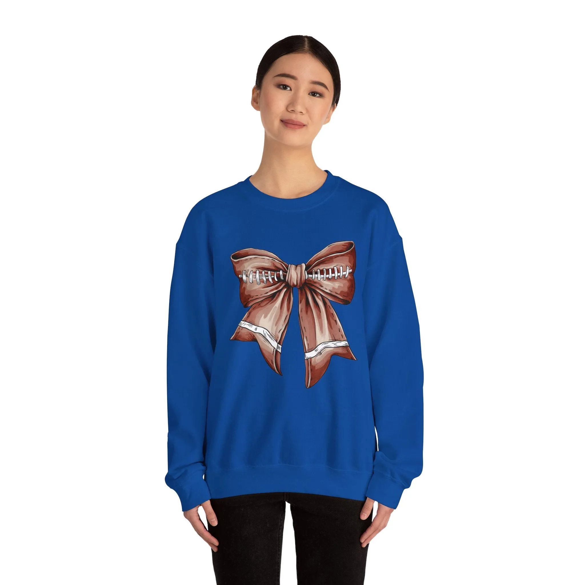 Football Bow Unisex Heavy Blend™ Crewneck Sweatshirt