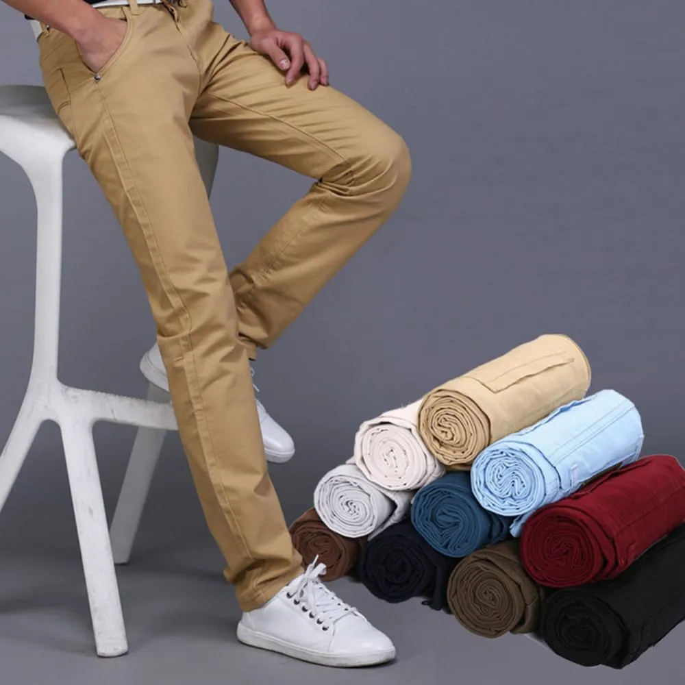 Funki Buys | Pants | Men's Slim Mid Waist Jeans | Cargo Pants