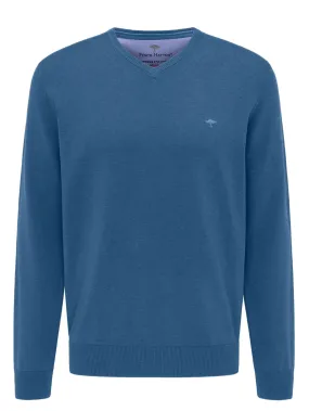 FYNCH HATTON V-Neck Sweater - Men's Fine Knit – Azure