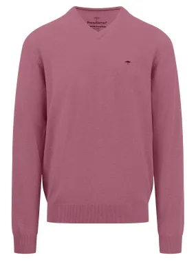 FYNCH HATTON V-Neck Sweater - Men's Fine Knit – Pale Blush