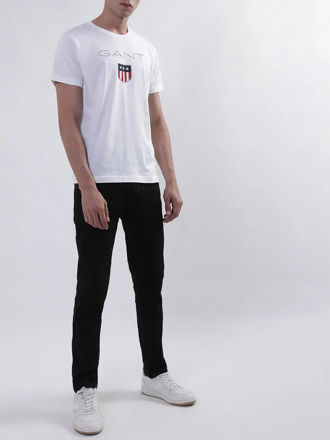 Gant White Logo Regular Fit T-Shirt