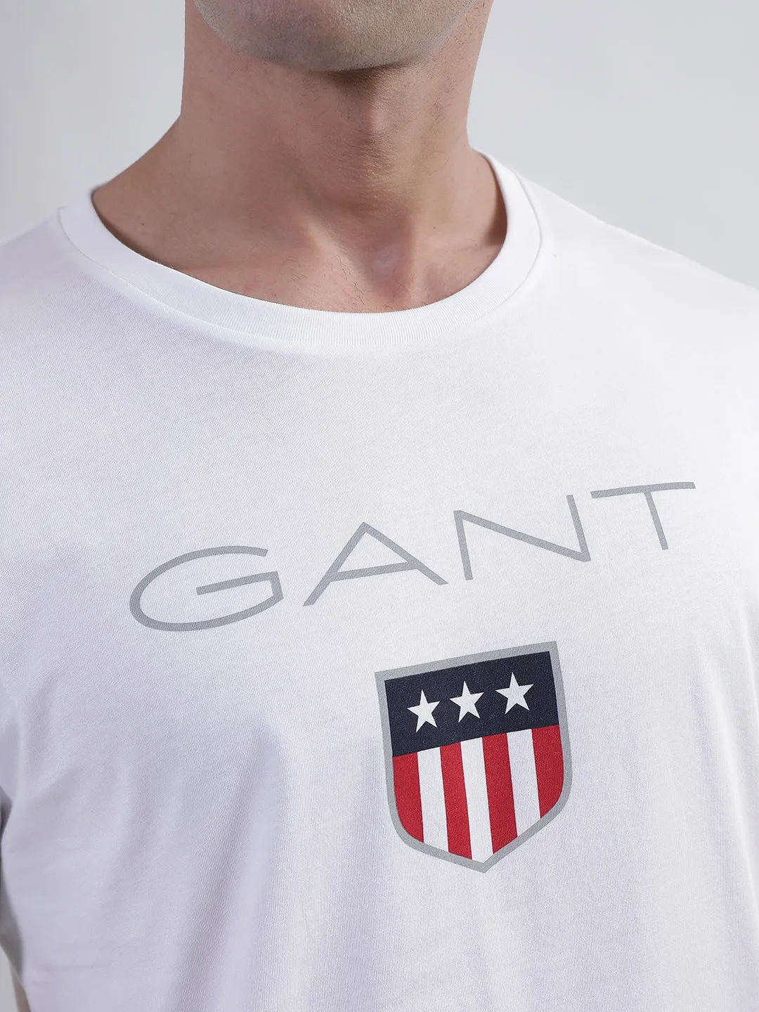 Gant White Logo Regular Fit T-Shirt