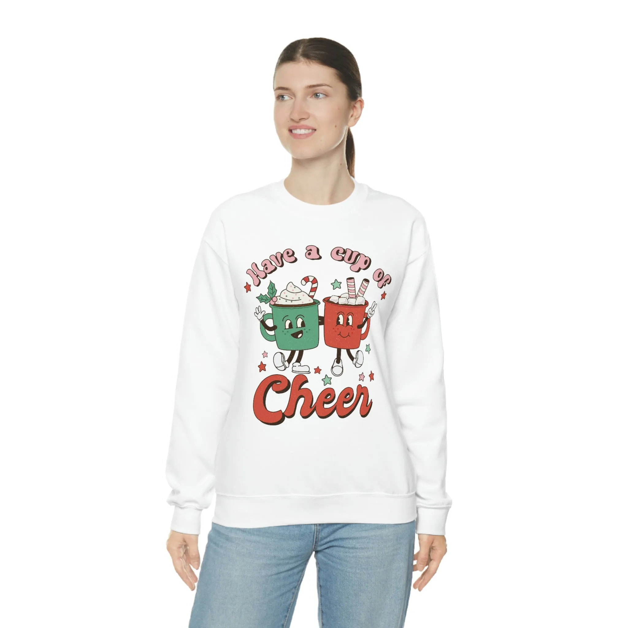 Have a Cup of Cheer Retro Christmas Shirt Unisex Heavy Blend Crewneck Sweatshirt