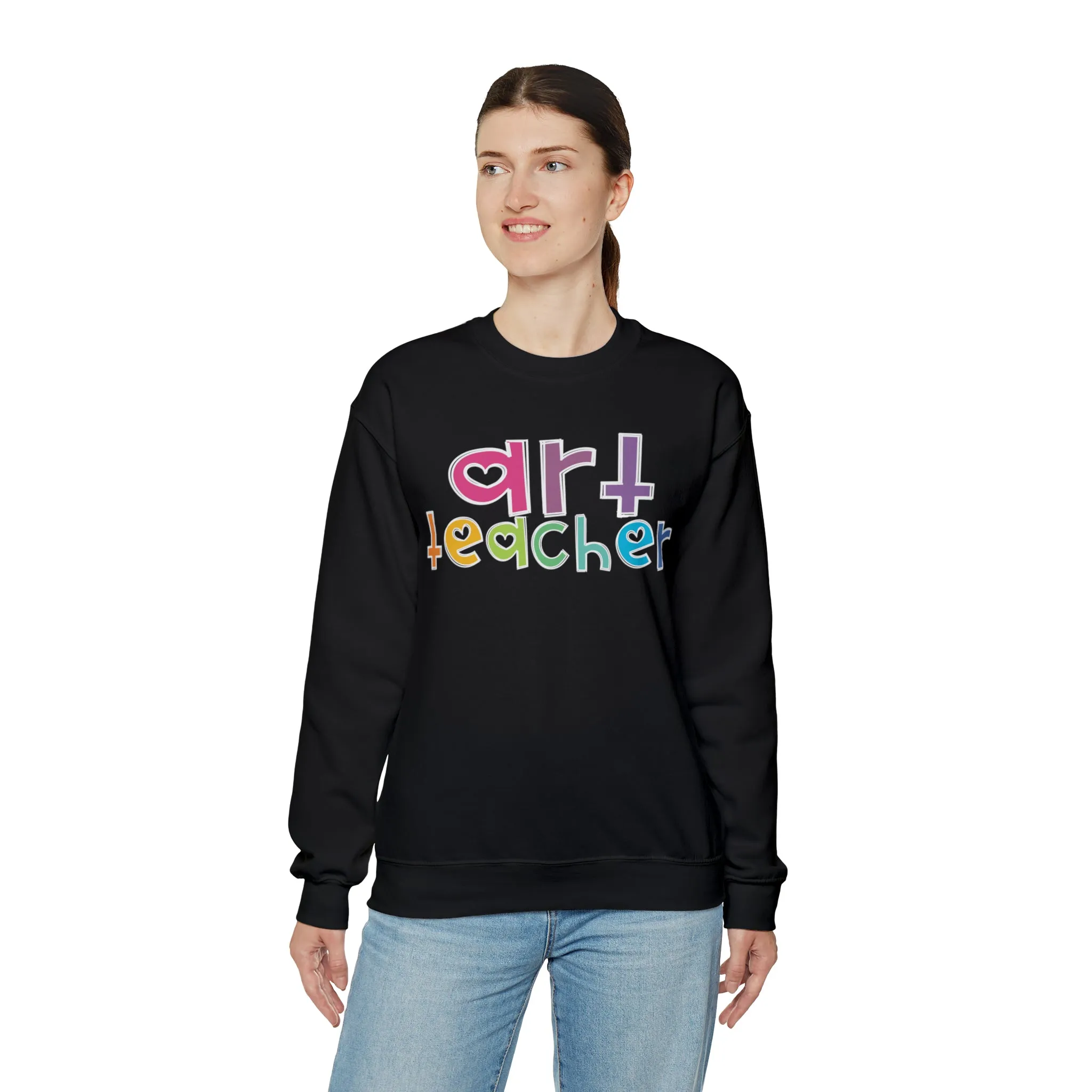 Heart Art Teacher Unisex Heavy Blend™ Crewneck Sweatshirt