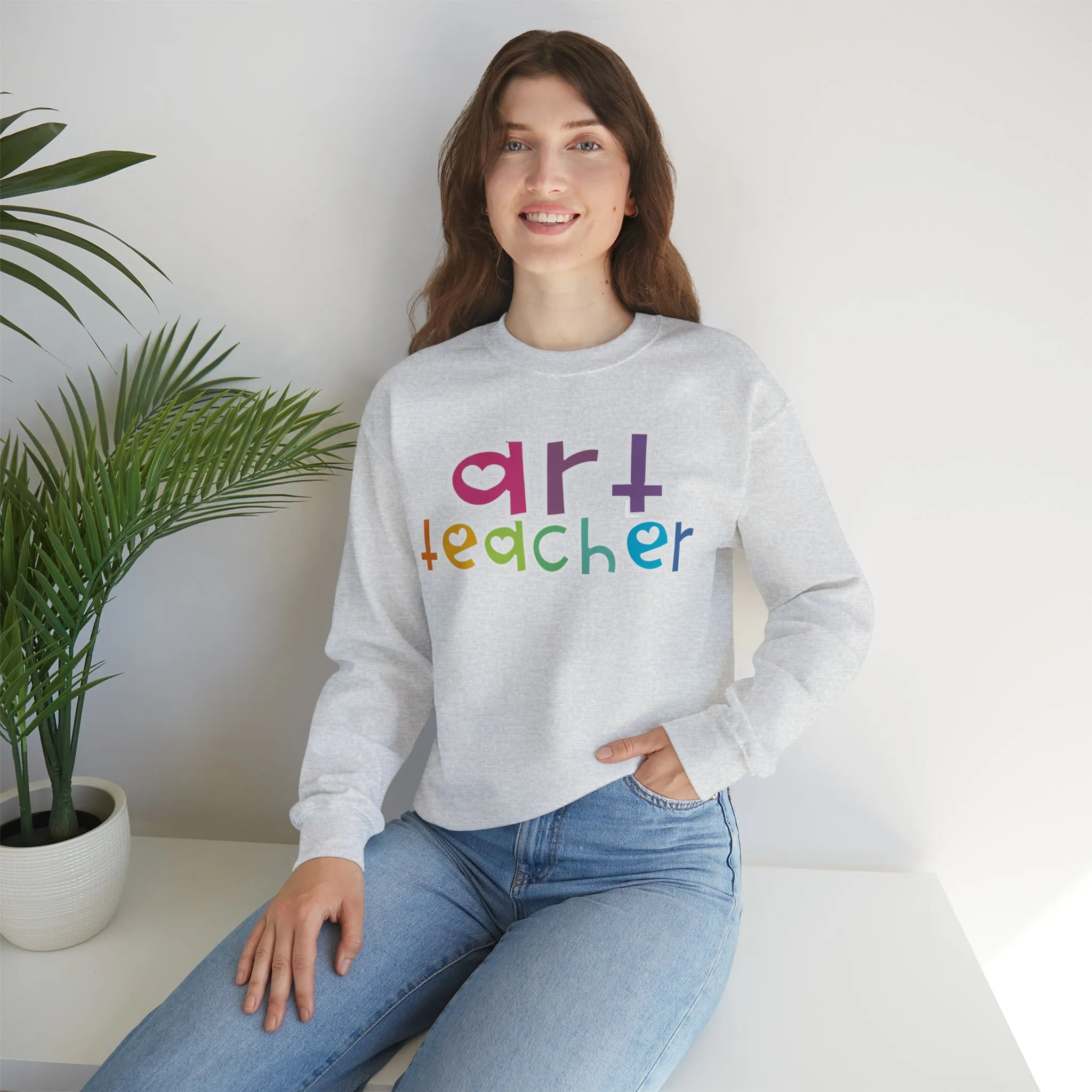 Heart Art Teacher Unisex Heavy Blend™ Crewneck Sweatshirt