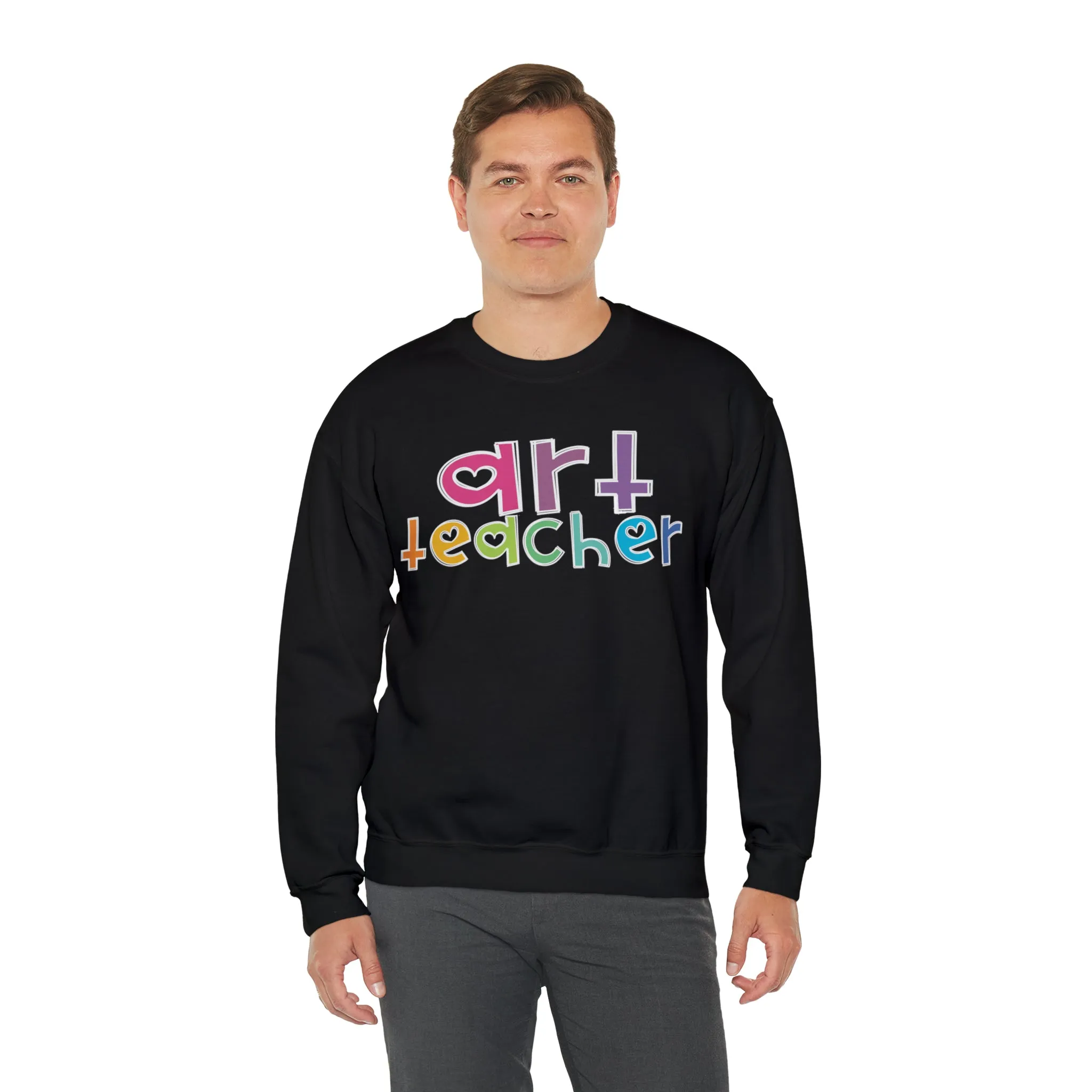 Heart Art Teacher Unisex Heavy Blend™ Crewneck Sweatshirt