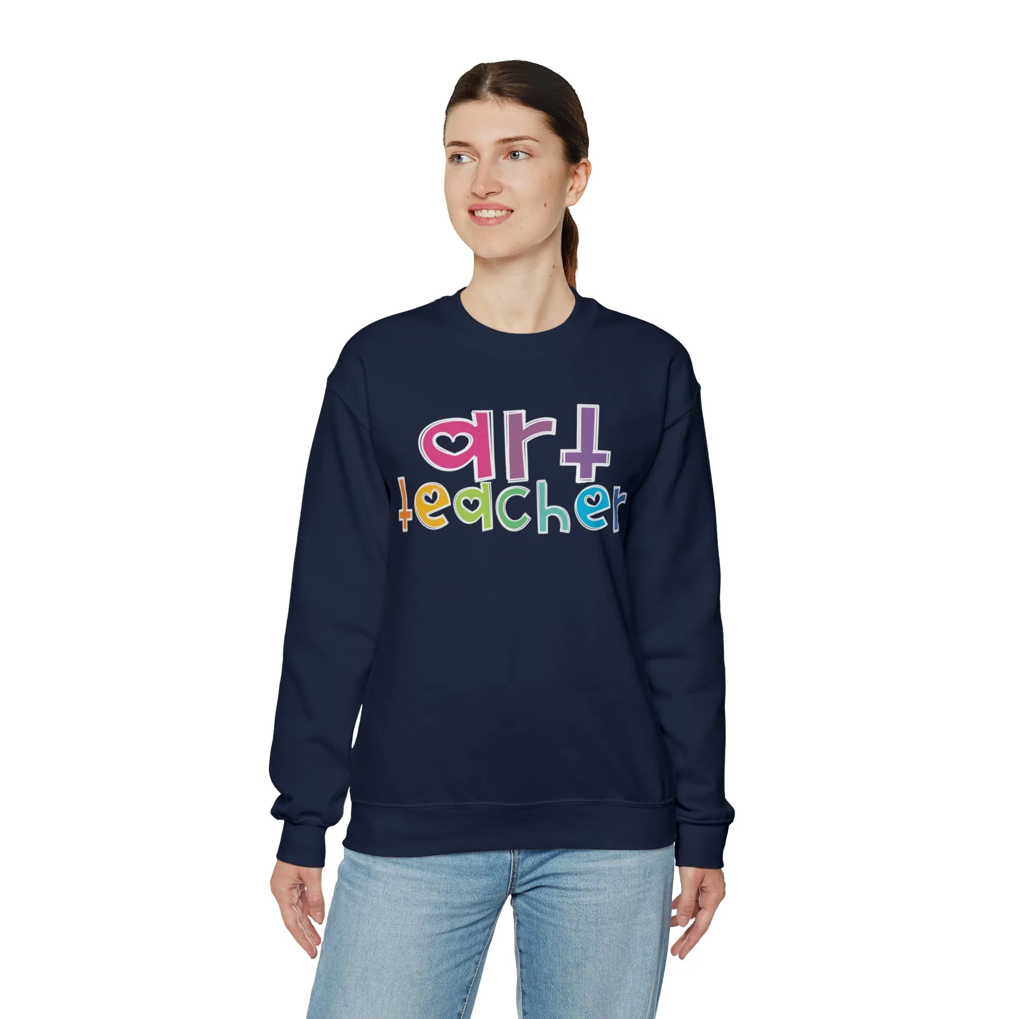 Heart Art Teacher Unisex Heavy Blend™ Crewneck Sweatshirt