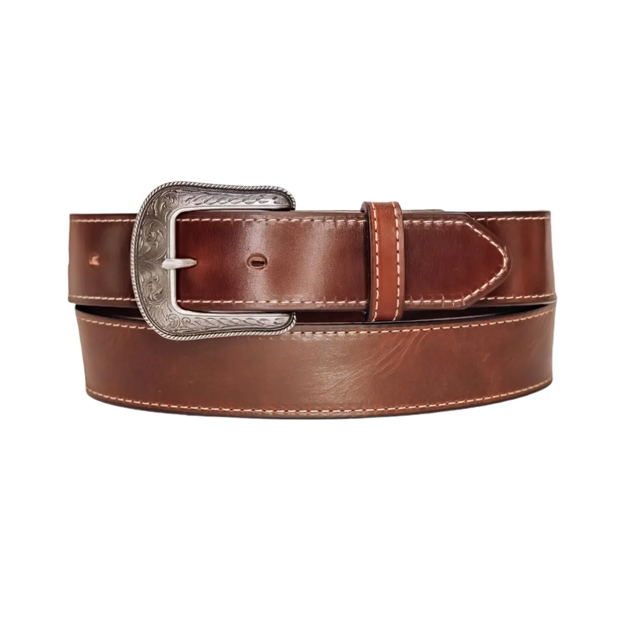 Heritage Leathers USA Geniune Leather 3-Piece Belt, Dark Brown