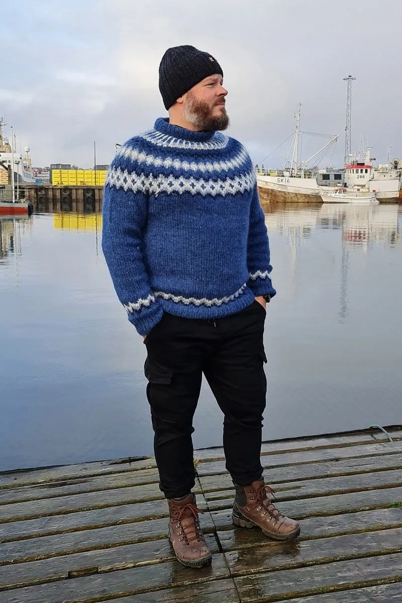 Hrólfur - Icelandic Sweater - Blue