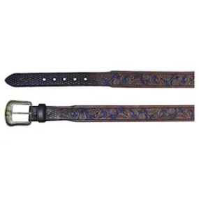 JP WEST MENS BELT BLUE INLAY 21993BE24