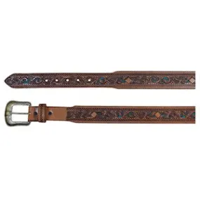 JP WEST MENS BELT TURQUOISE INLAY 21993BE23