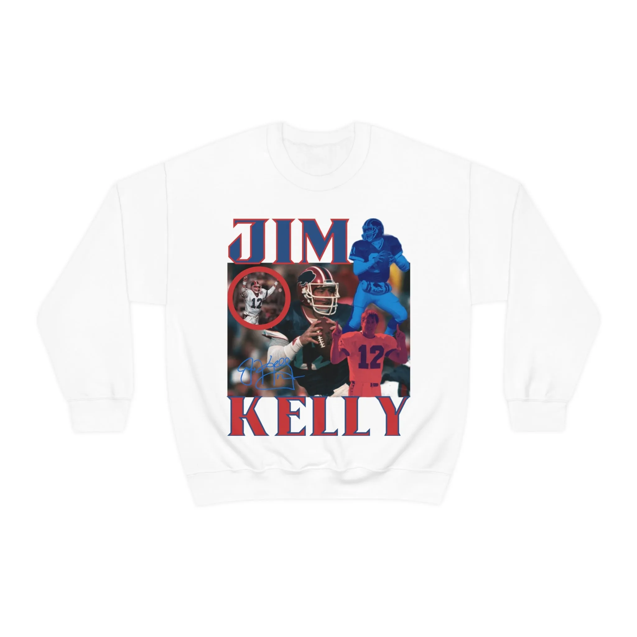 Kelly Retro Buffalo Football Crewneck, Bills Vintage Style Sweatshirt