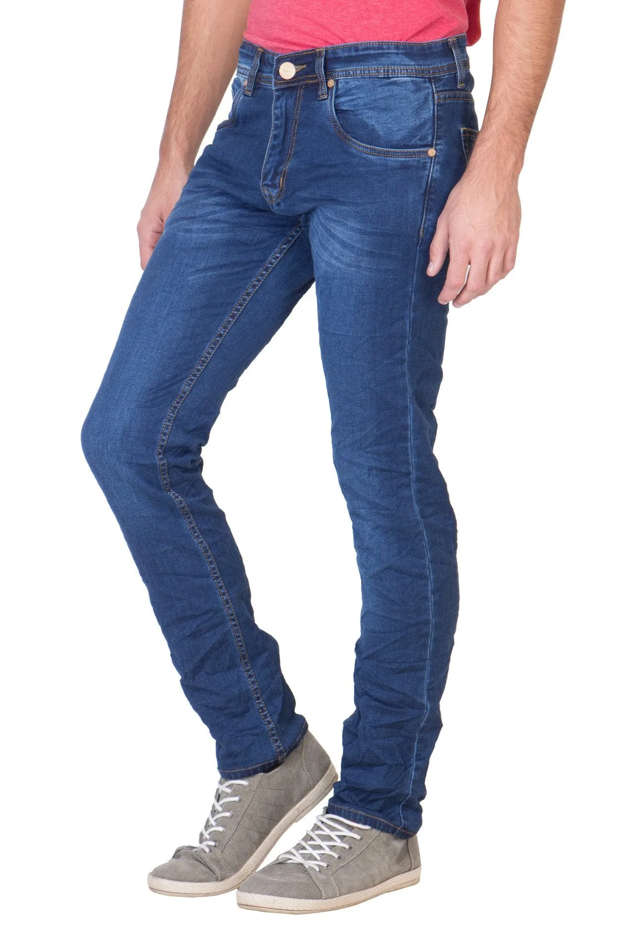 KROSSSTITCH Men's Narrow Fit Denim Blue Jeans