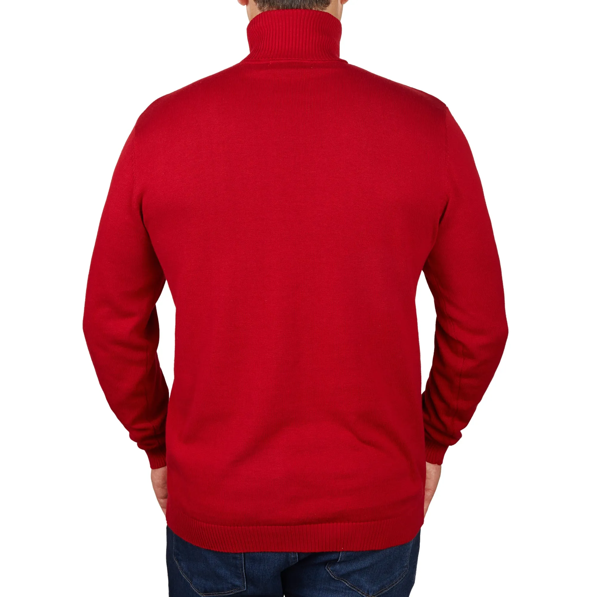 Long Sleeve Turtle Neck Sweater by Lorenzo Franco - Red