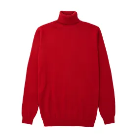 Long Sleeve Turtle Neck Sweater by Lorenzo Franco - Red