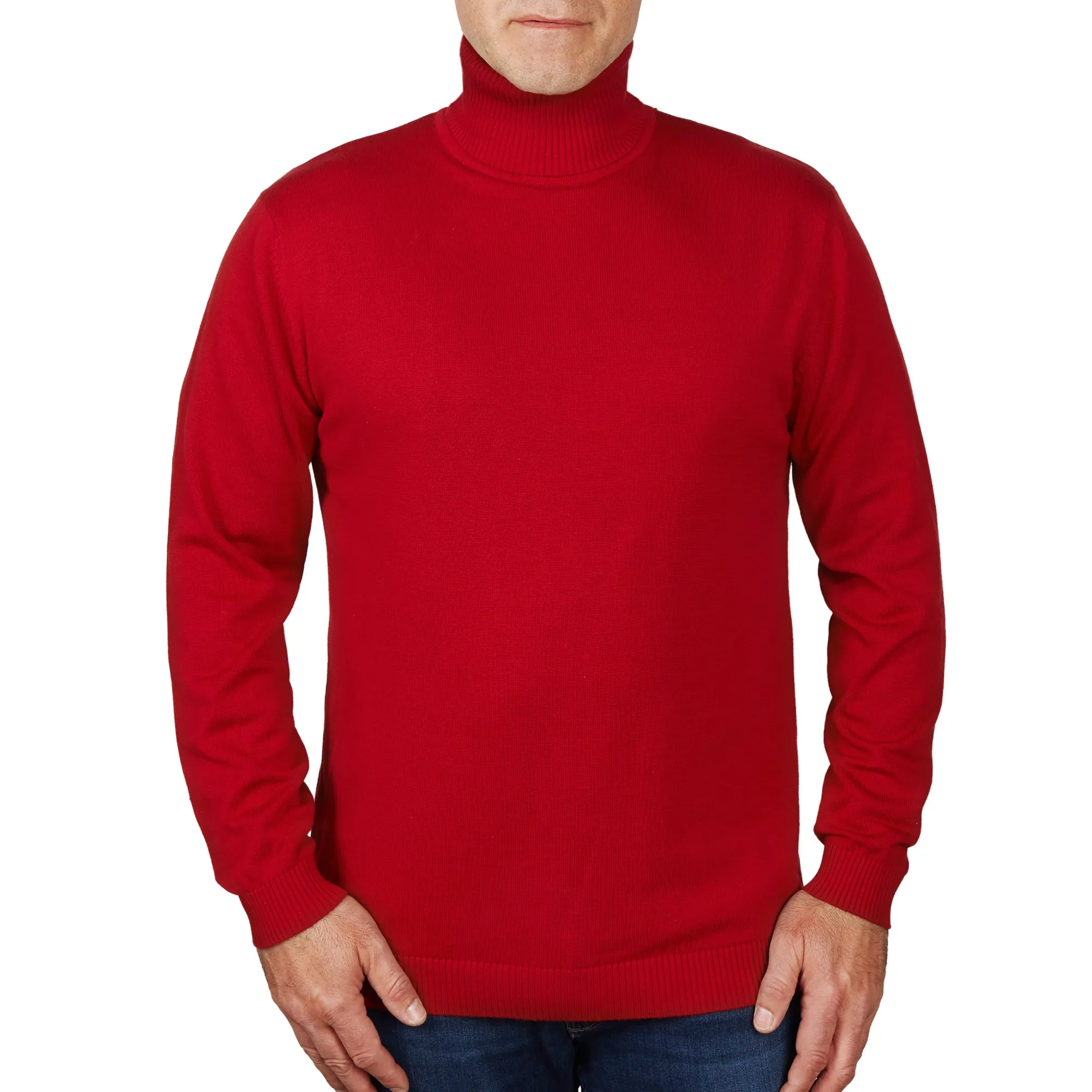 Long Sleeve Turtle Neck Sweater by Lorenzo Franco - Red