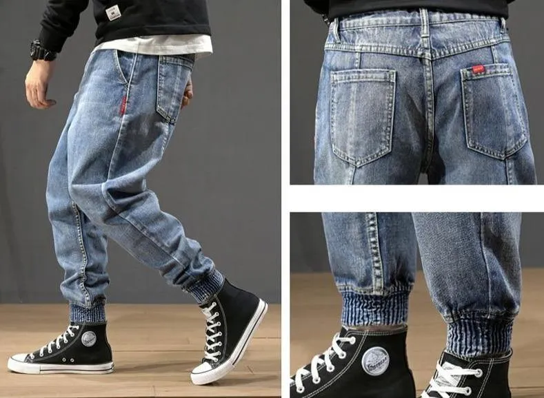 Loose Denim Cargo Pants For Men