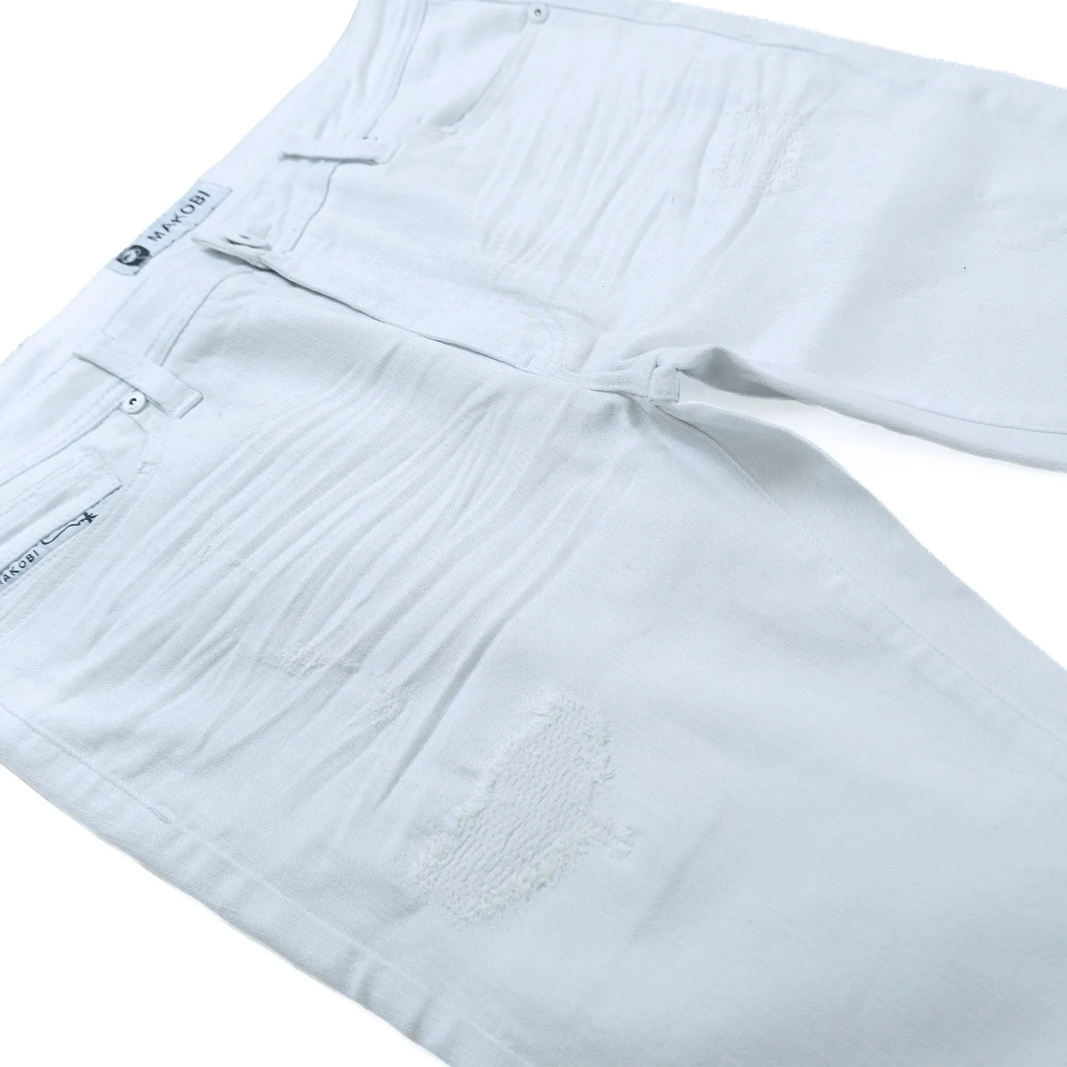 M1901 Makobi Segreto Waxed Jeans - White