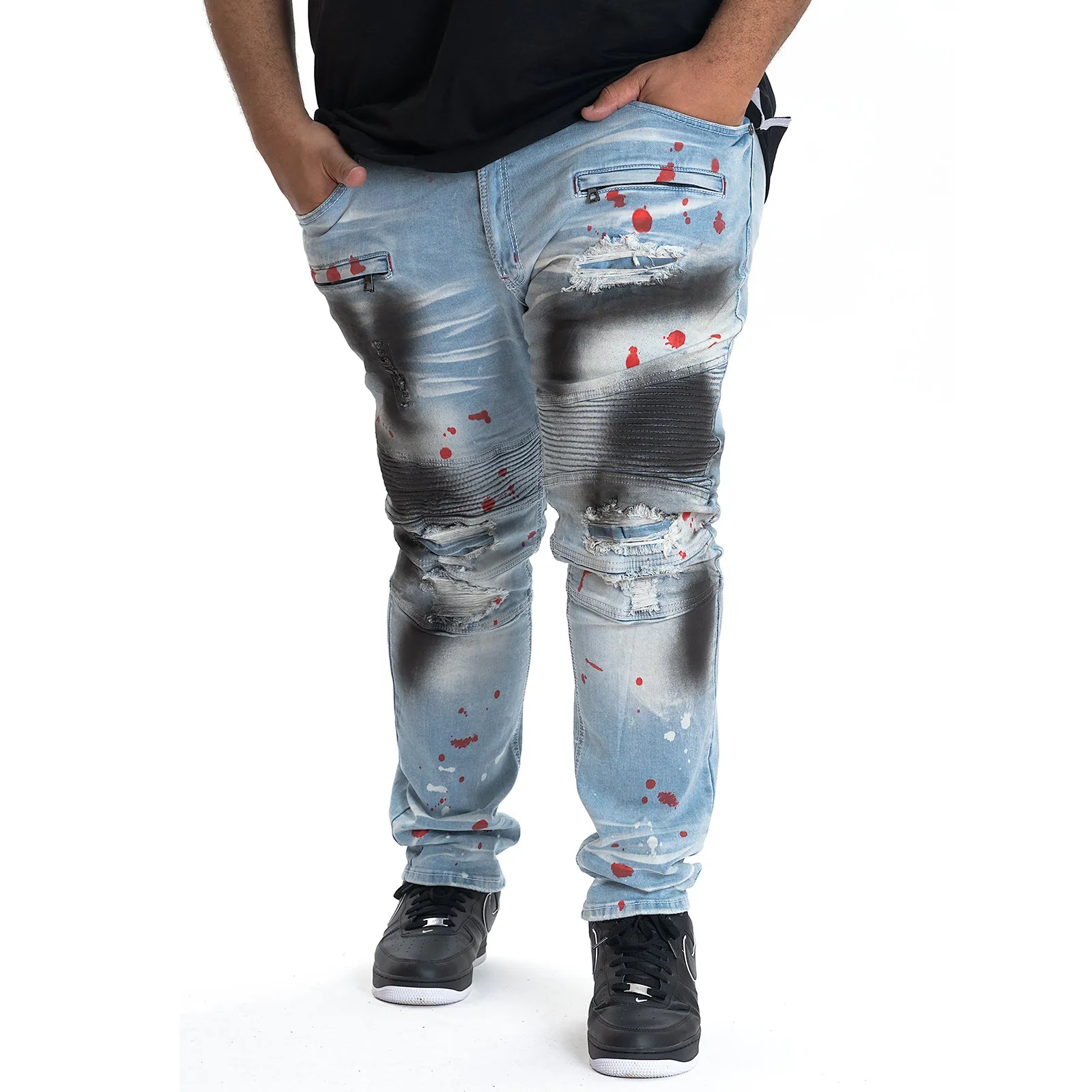 M1909 Medano Biker Jeans - Light Wash