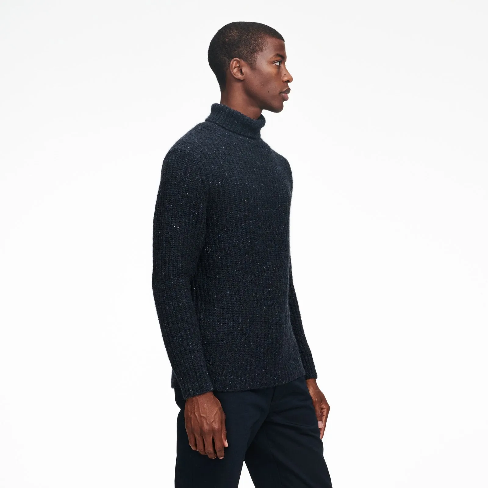 Marled Cashmere Turtleneck Sweater