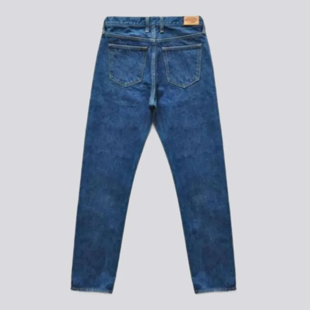 Medium wash men's selvedge jeans